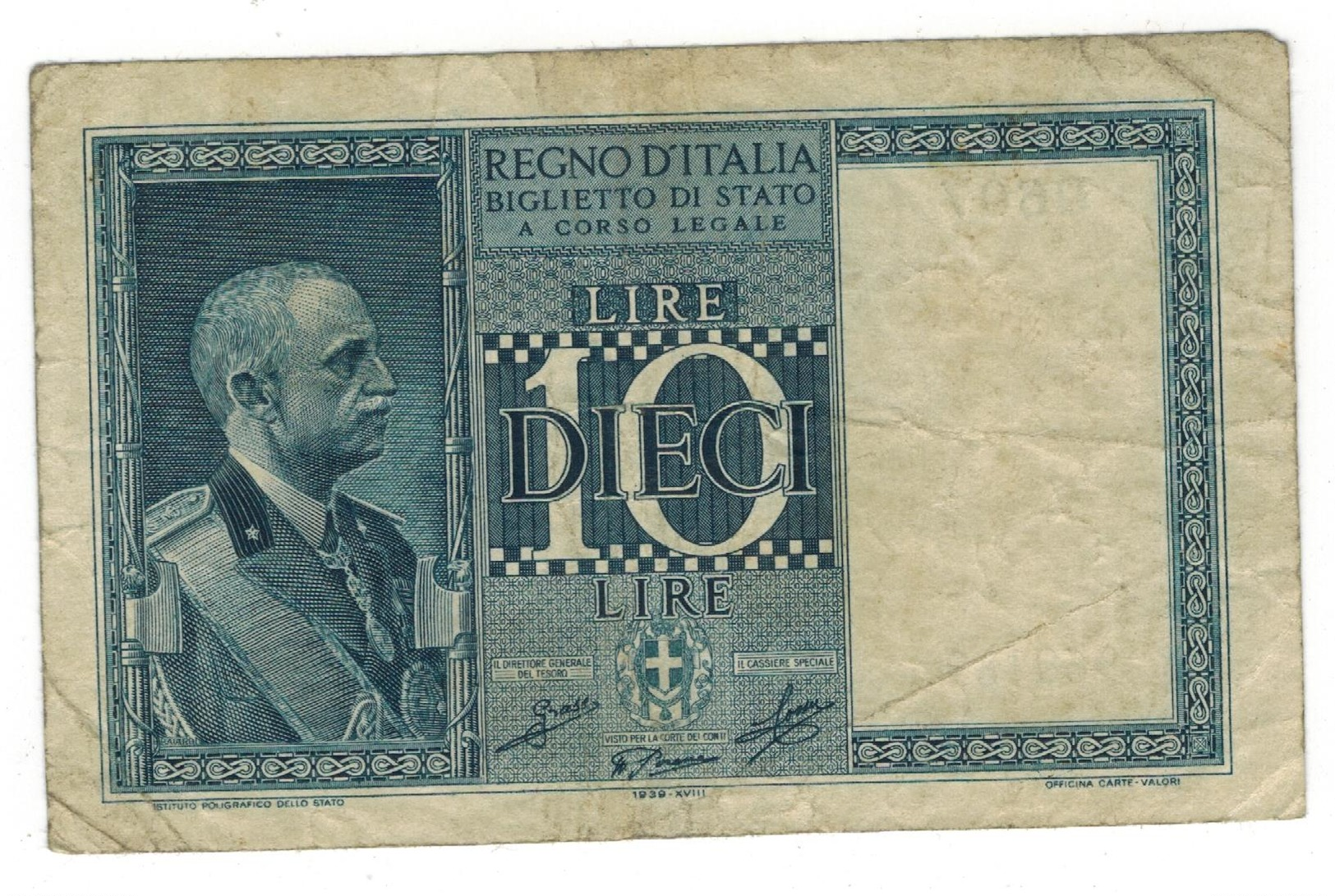 Italy, 10 Lire 1935 ,  F/VF. - Italië – 10 Lire