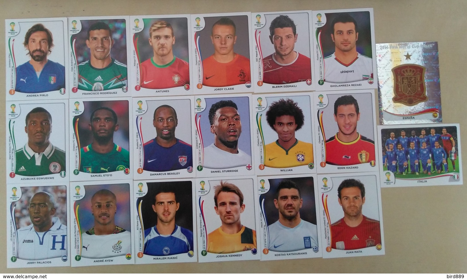 2014 FIFA World Cup 20 Different Panini Stickers New - English Edition