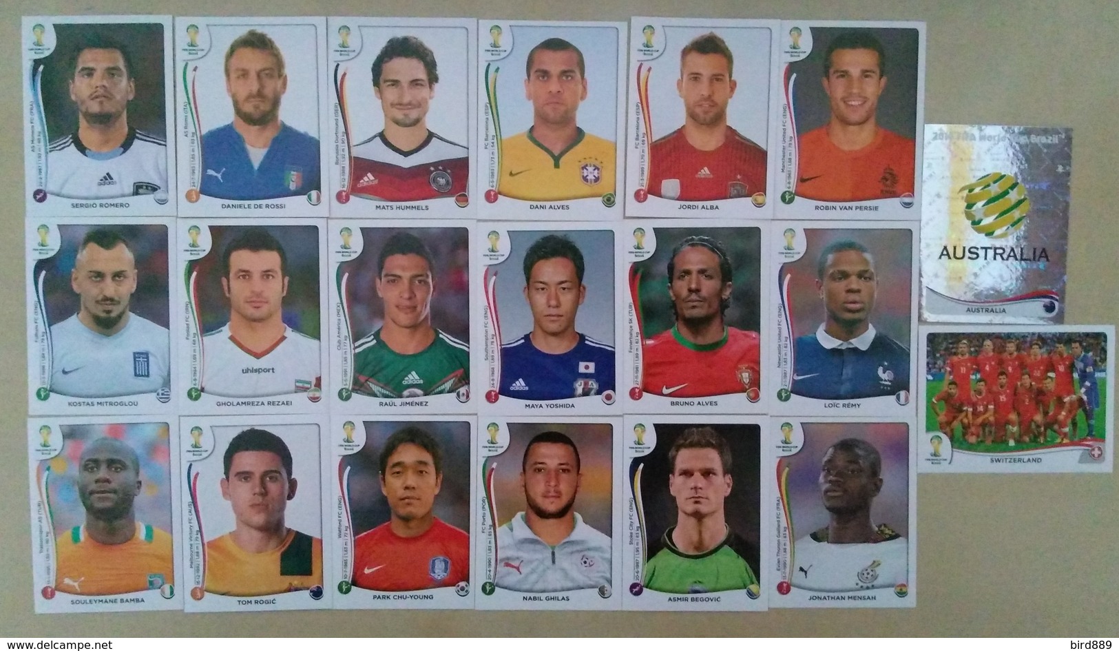 2014 FIFA World Cup 20 Different Panini Stickers New - Englische Ausgabe