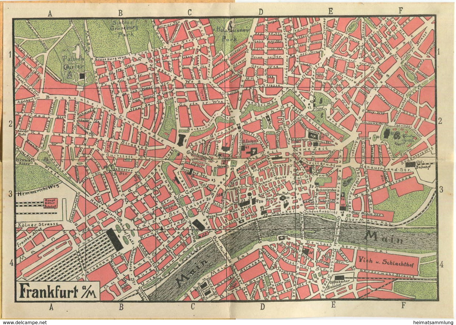 Miniatur-Bibliothek Nr. 910 - Reiseführer Frankfurt Am Main Mit Einem Plan - 8cm X 12cm - 46 Seiten Ca. 1910 - Verlag Fü - Francfort/Main