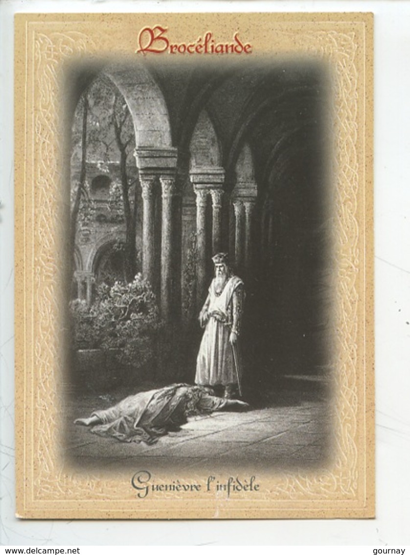 Brocéliande Guenievre L'infidèle (Arthur Lancelot Morgane) Gravure Gustave Doré Ouvrage Tennyson (n°36 Cp Vierge) - Contes, Fables & Légendes