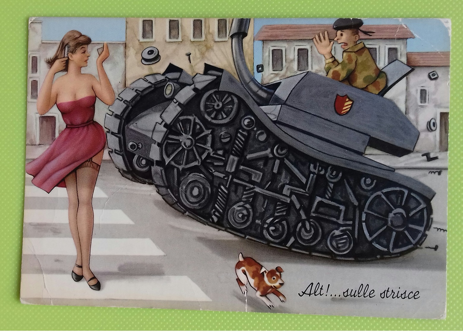 Cartolina MILITARI - Viaggiata - Postcard - Alt!... Sulle Strisce - Umoristiche