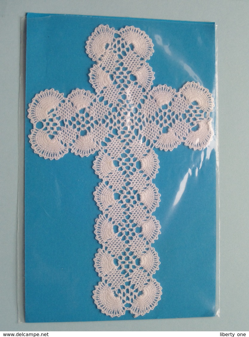 LACE CROSS / KANT : Sr. Madeleine ( Oedenrode Netherlands ) Made By BLIND Woman ( Details - Zie Foto ) ! - Religion & Esotericism