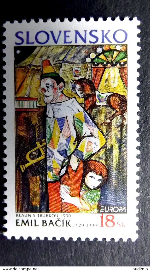 Slowakische Republik Slowakei 424 **/mnh, EUROPA/CEPT 2002, Zirkus, Gemälde Von Emil Ba∑ík - Ongebruikt