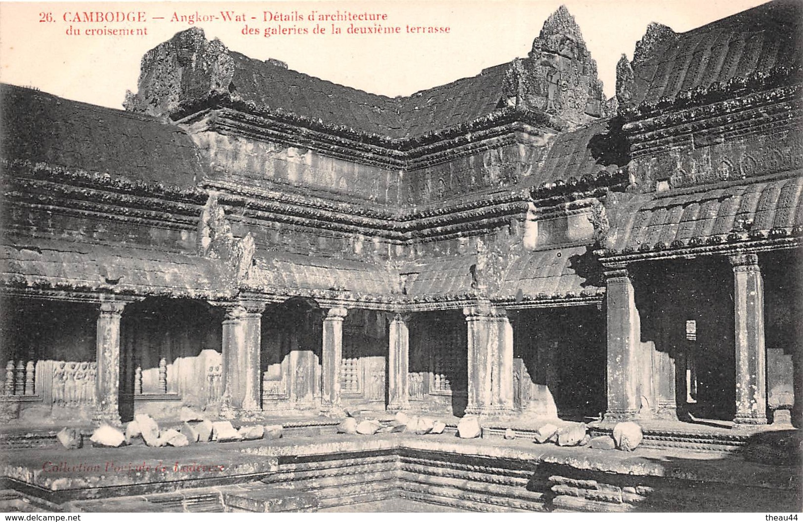 ¤¤  -  CAMBODGE   -   ANGKOR-VAT  -  Détails D'Architecture Du Croisement Des Galeries De La 2e Terrasse - Cambodge