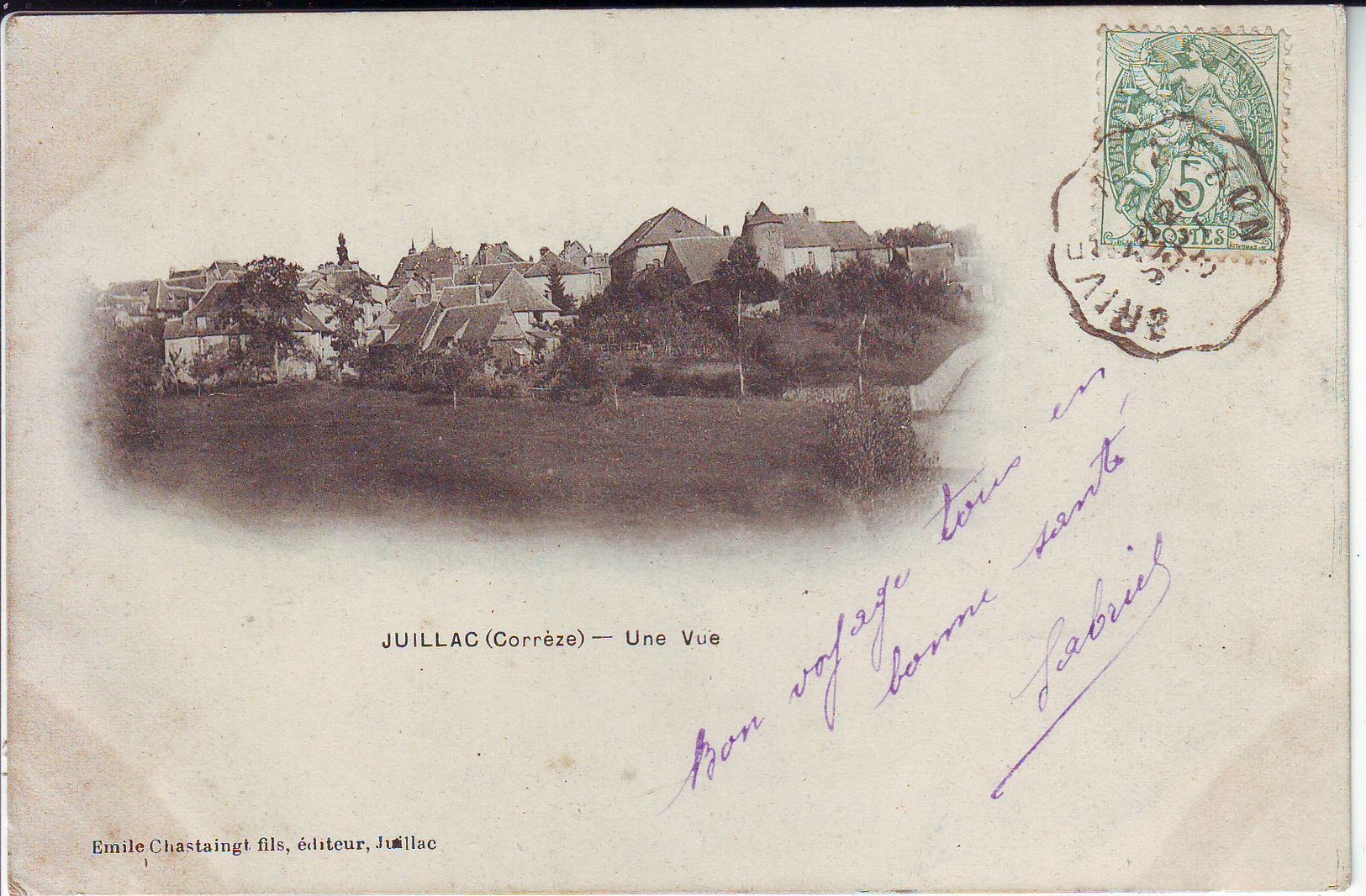 JUILLAC Correze UNE VUE , Carte Postale 1900 Dos Non Divise - Juillac