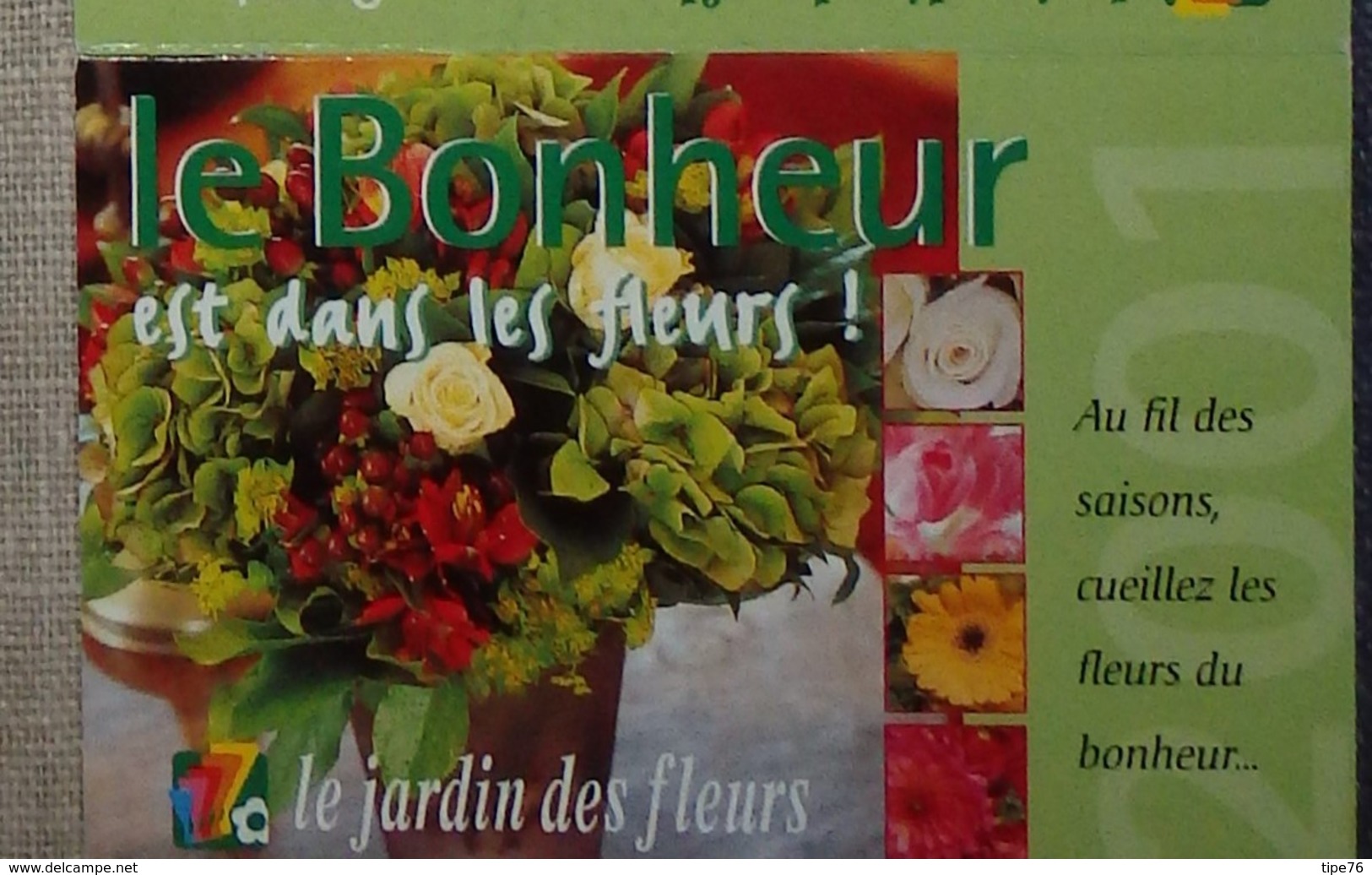 Petit Calendrier De Poche  2001 Fleuriste - Le Jardin Des Fleurs - Small : 2001-...