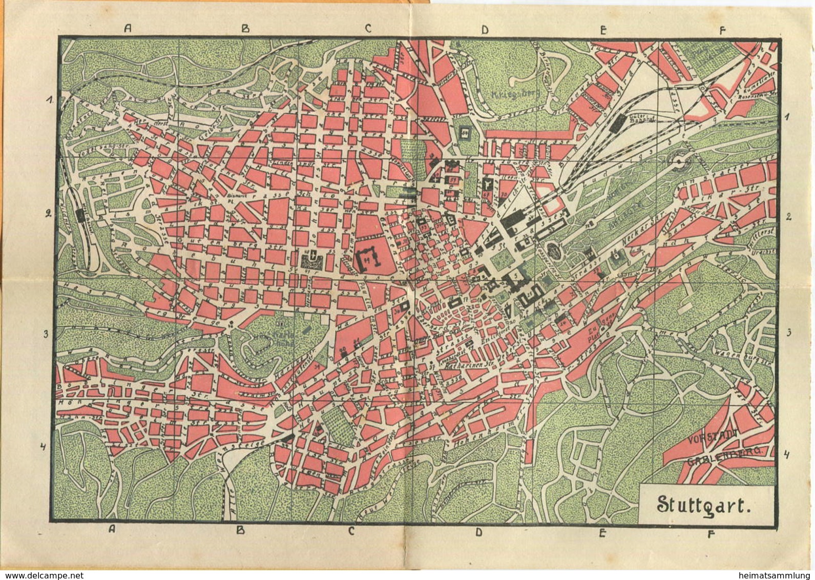 Miniatur-Bibliothek Nr. 920 - Reiseführer Stuttgart Mit Einem Farbigen Plan - 8cm X 12cm - 48 Seiten Ca. 1910 - Verlag F - Stuttgart