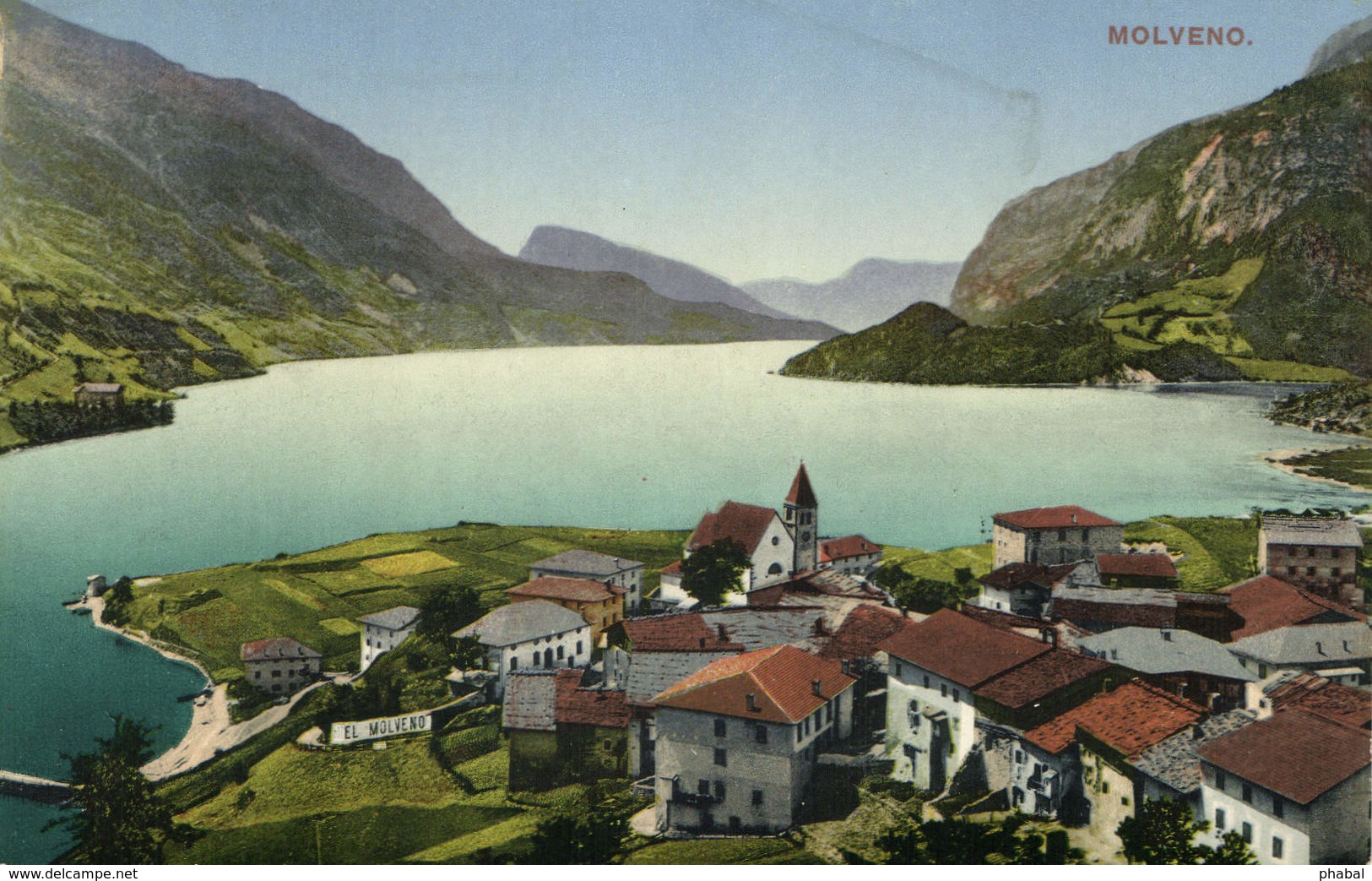 Italy, Molveno, View, Old Postcard - Other & Unclassified