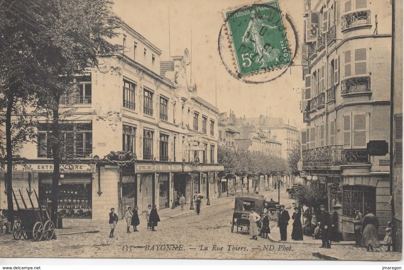 BAYONNE - La Rue Thiers - ND 135 - écrite 1910 - Tbe - Bayonne