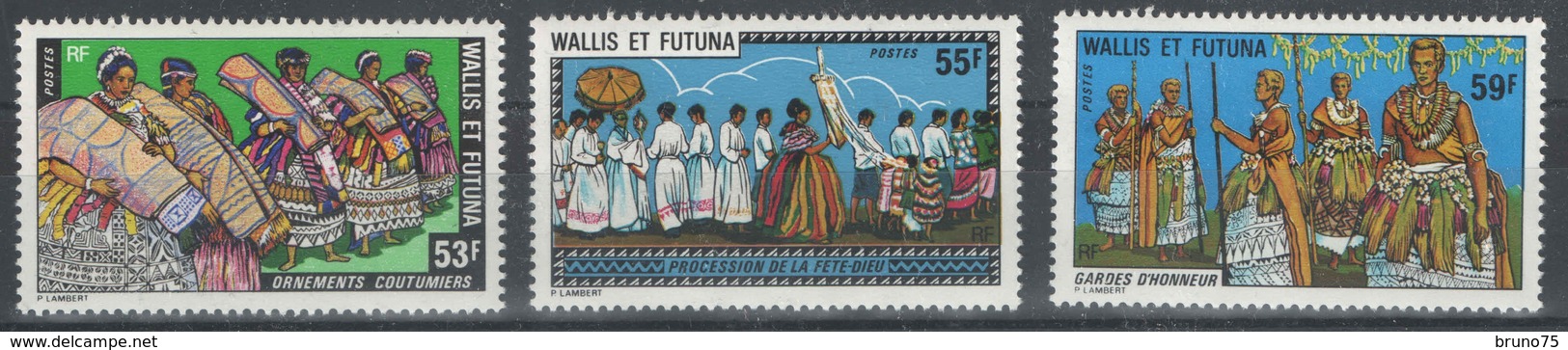 Wallis-et-Futuna - YT 221-223 ** - 1978 - Costumes Et Traditions - Unused Stamps