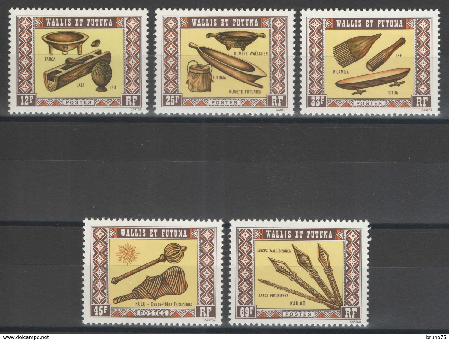 Wallis-et-Futuna - YT 198-202 ** - 1977 - Artisanat - Unused Stamps