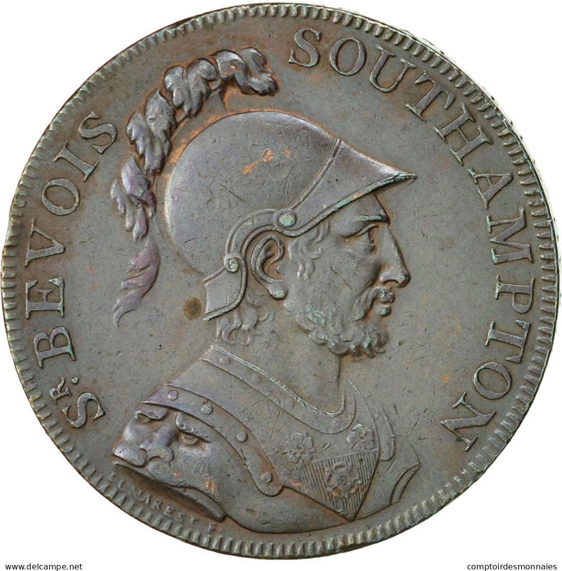 Monnaie, Grande-Bretagne, Hampshire, Halfpenny Token, 1791, Southampton, SUP - Altri & Non Classificati