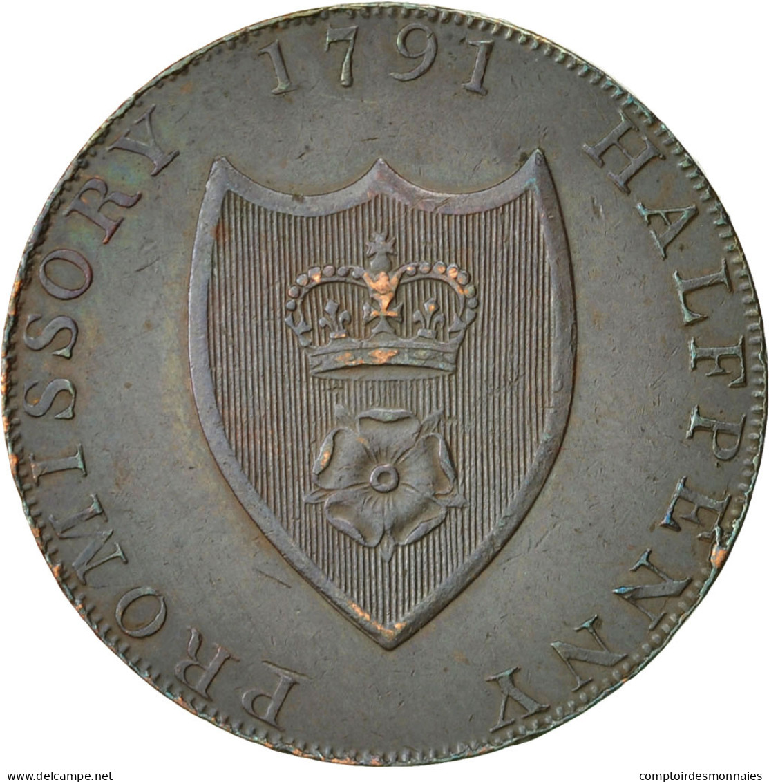 Monnaie, Grande-Bretagne, Hampshire, Halfpenny Token, 1791, Southampton, SUP - Altri & Non Classificati