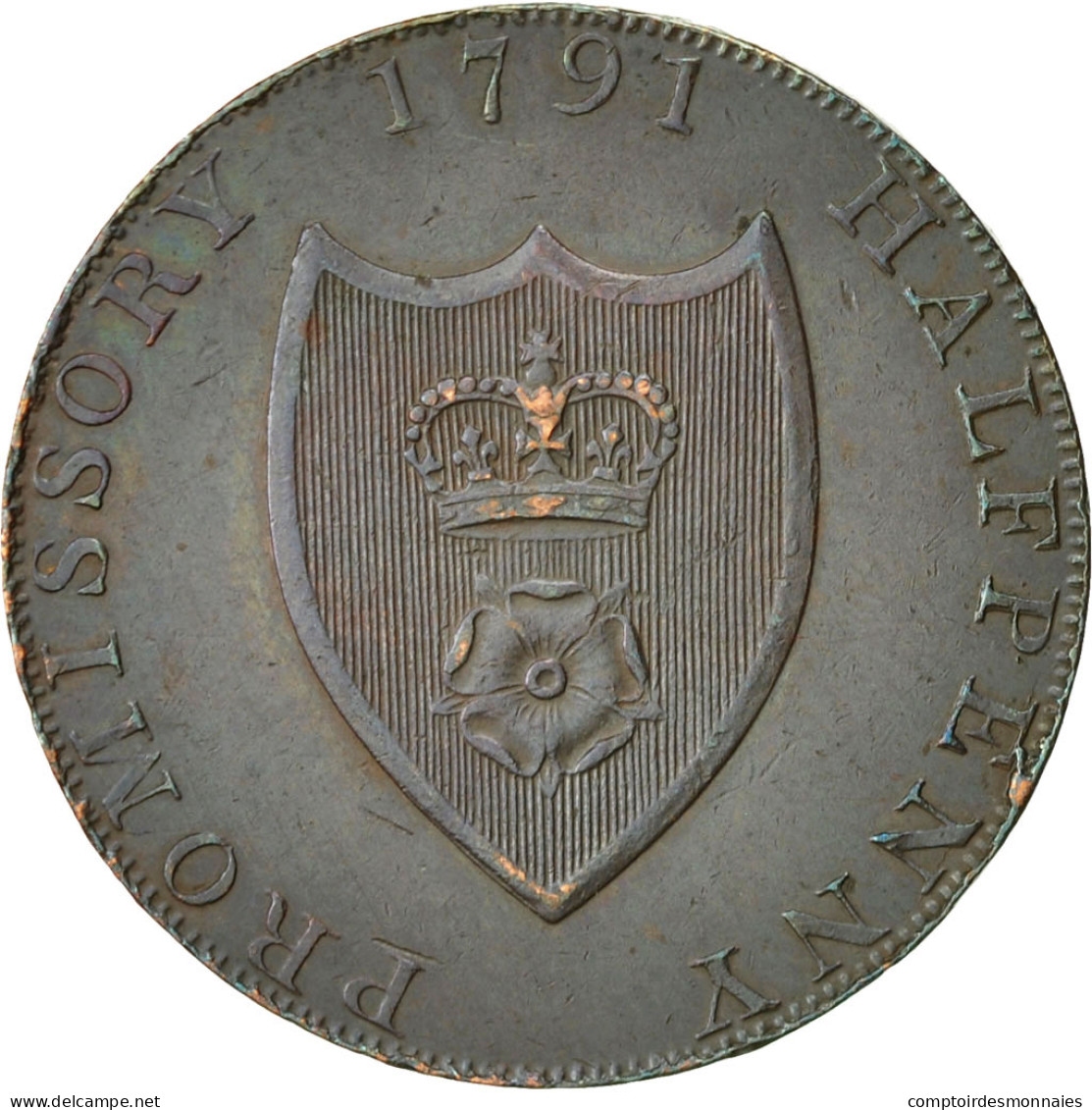 Monnaie, Grande-Bretagne, Hampshire, Halfpenny Token, 1791, Southampton, SUP - Otros & Sin Clasificación