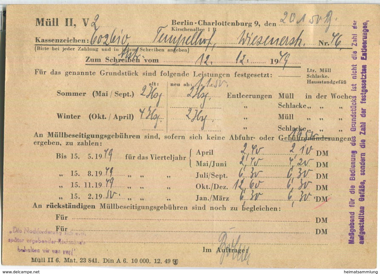 Ortskarte Berlin - 8 Pf. Bauten - Magistrat Von Groß-Berlin Am 21.Januar 1950 - Briefe U. Dokumente