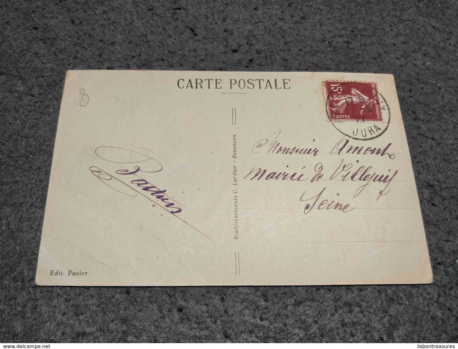 ANTIQUE POSTCARD CPA  FRANCE VILLERS FARLAY (JURA) - PLACE DE LA MAIRIE CIRCULATED 1927 - Villers Farlay