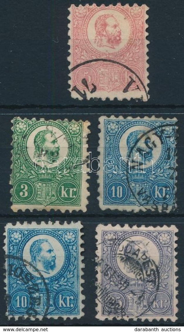 O 1871 K?nyomat 5kr + Réznyomat 3kr, 2 X 10kr, 25kr (23.000) - Other & Unclassified