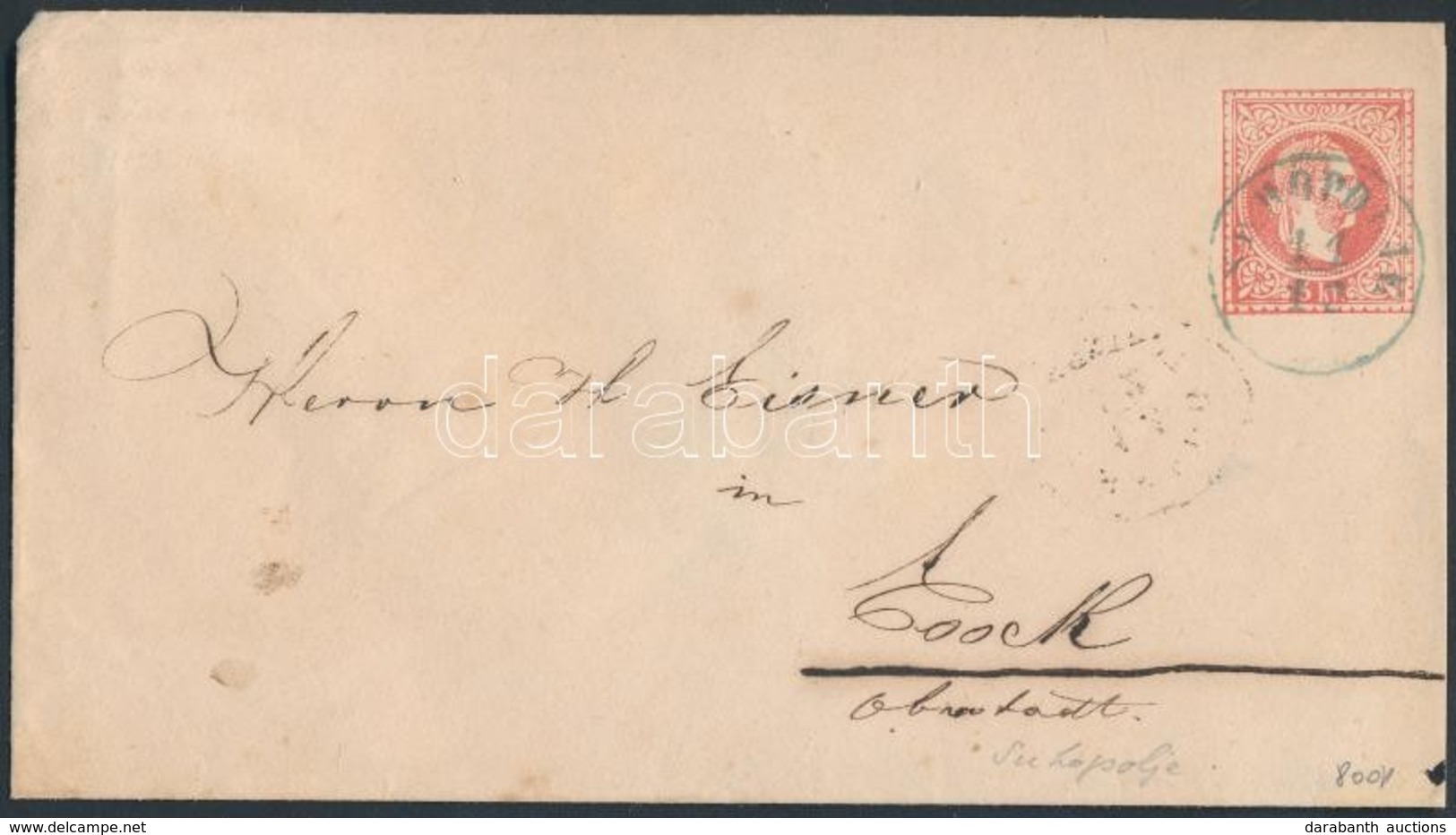 ~1867 Díjjegyes Boríték / PS-cover Kék / Blue 'SUHOPOLJE' (Gudlin 800 Pont!!) - 'ESSEGG OBERSTADT' - Other & Unclassified