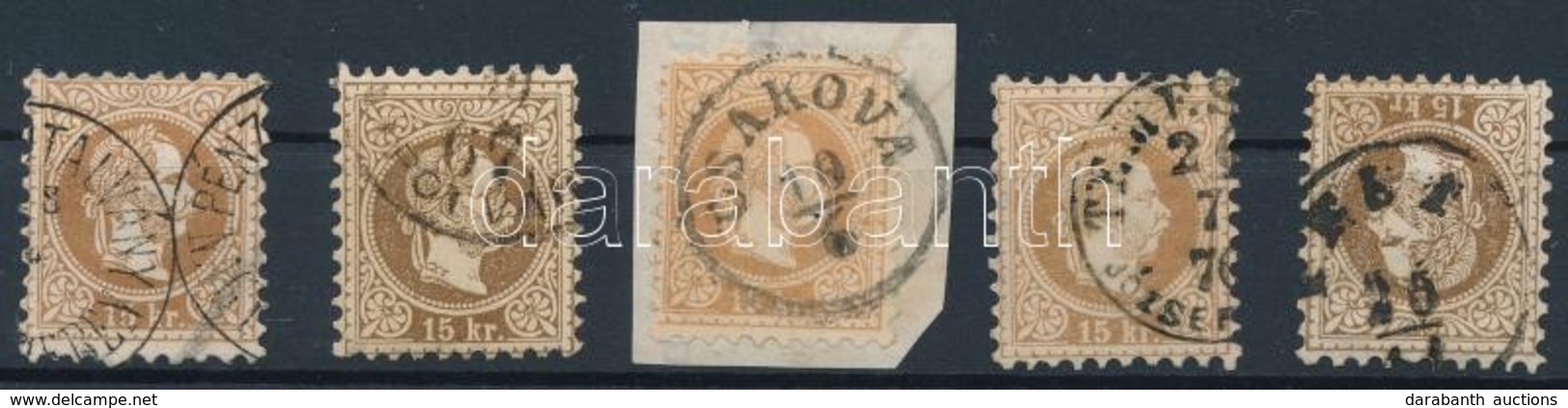 O 1867 5 X 15kr, Különböz? árnyalatok - Andere & Zonder Classificatie