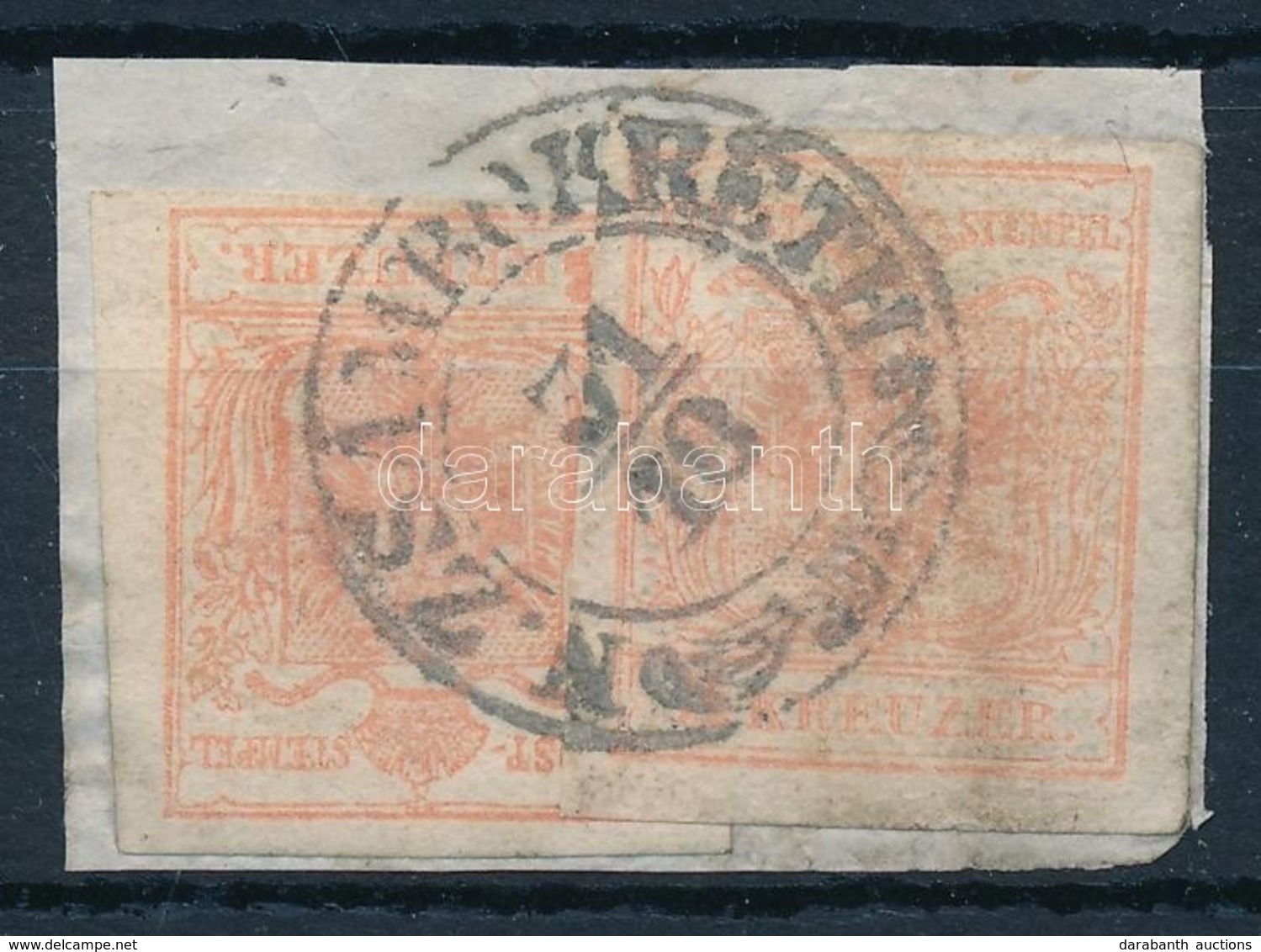 1850 2 X 3kr MP III Lépcs?s Bérmentesítés Jelent?s átfedéssel 'N. ZSÁMBOKRÉTH' - Andere & Zonder Classificatie