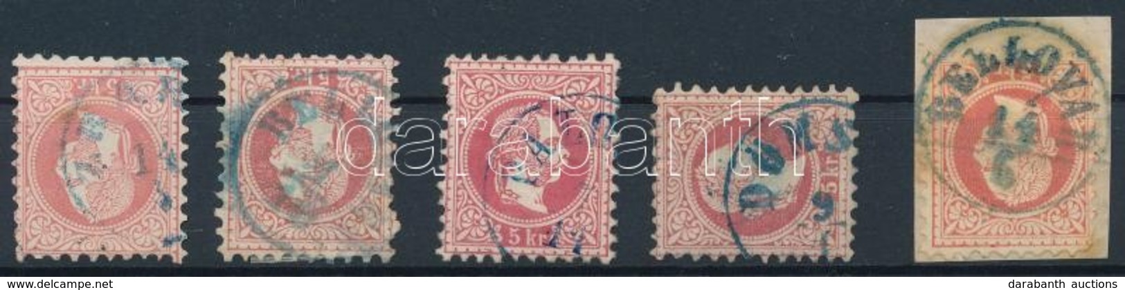 O 1867 5 X 5kr Kék Bélyegzésekkel - Sonstige & Ohne Zuordnung