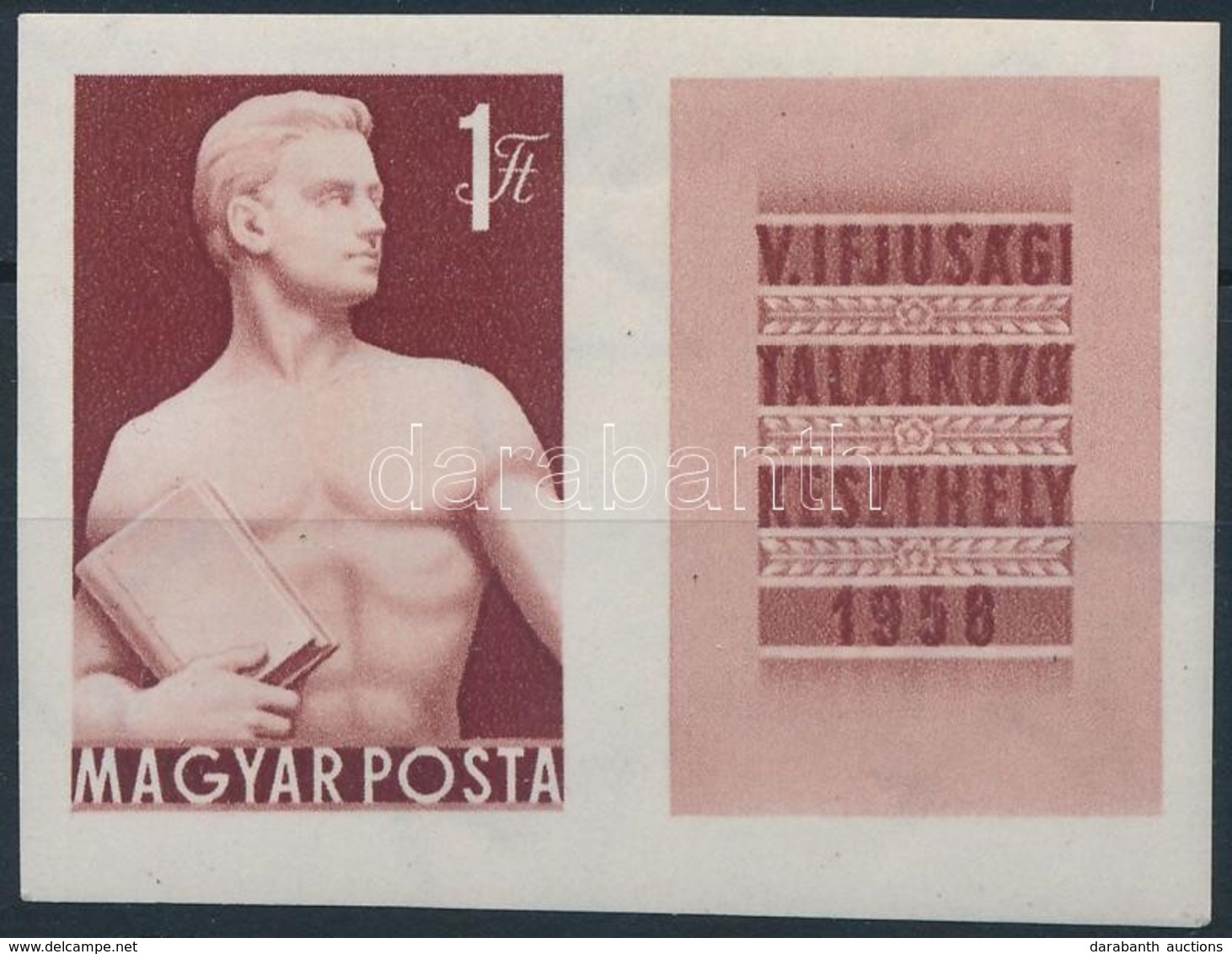 ** 1958 Keszthelyi Ifjúsági Találkozó Vágott Szelvényes Bélyeg (3.000) - Other & Unclassified