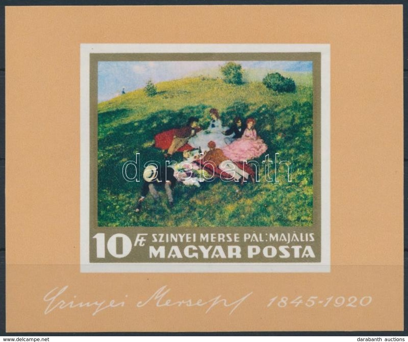 ** 1966 Festmény (I.) Vágott Blokk (4.000) - Other & Unclassified