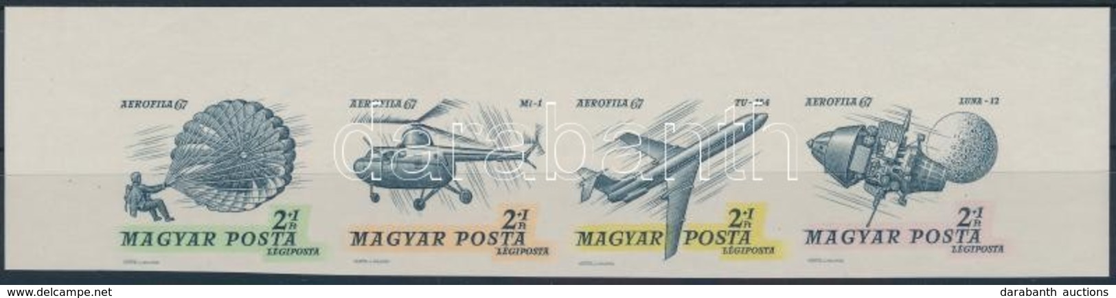 ** 1967 Bélyegnap (40.) Vágott ívszéli összefügg? Csík  (3.500) - Other & Unclassified