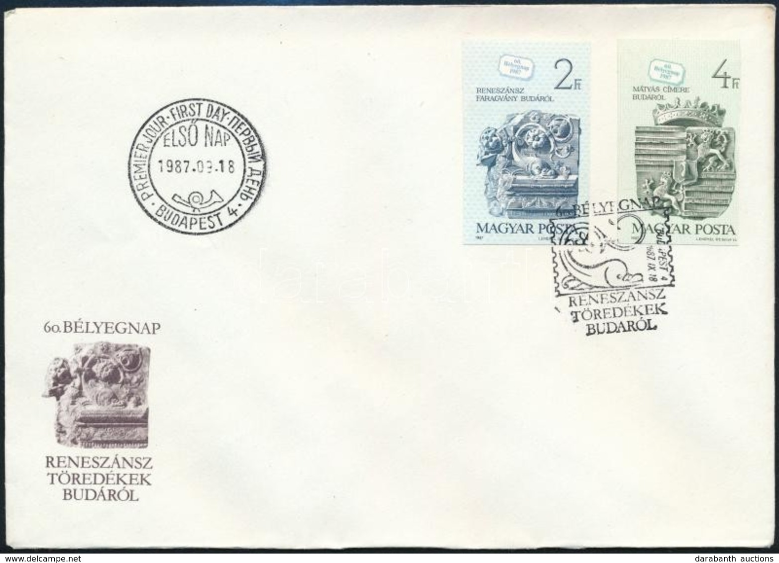 1987 Bélyegnap (60.) Vágott Sor FDC (3.000) - Sonstige & Ohne Zuordnung