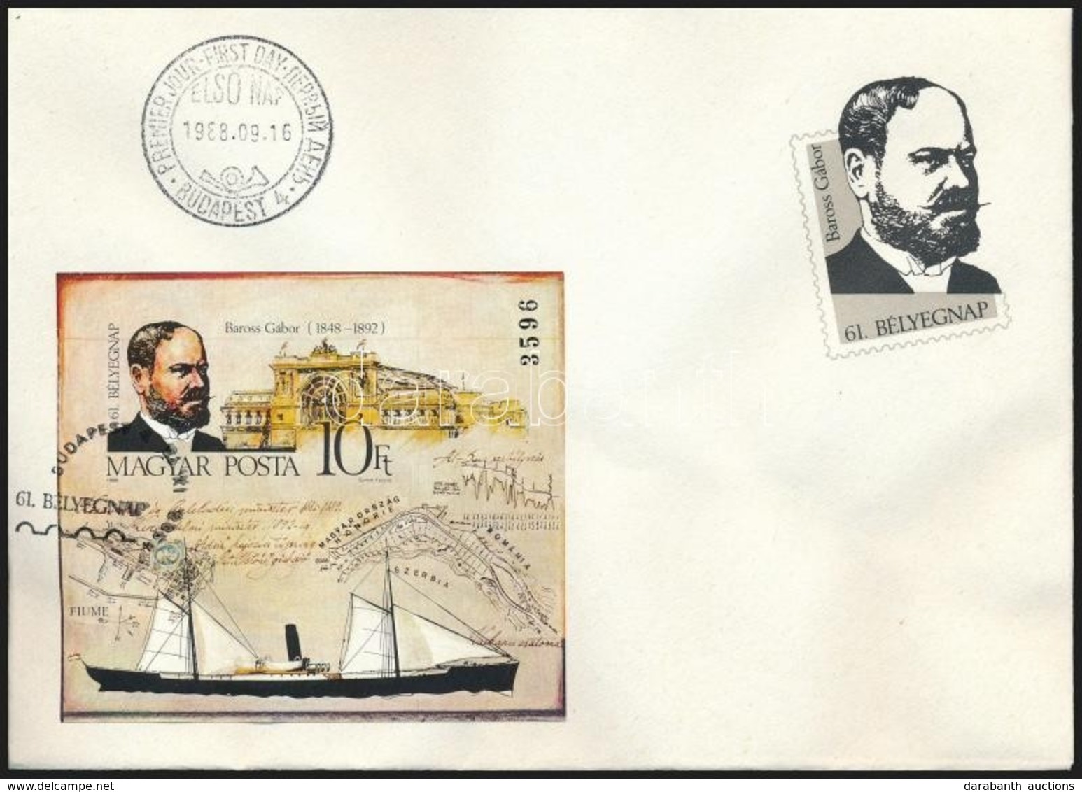 1988 Bélyegnap (61.) Vágott Blokk FDC (7.000) - Andere & Zonder Classificatie