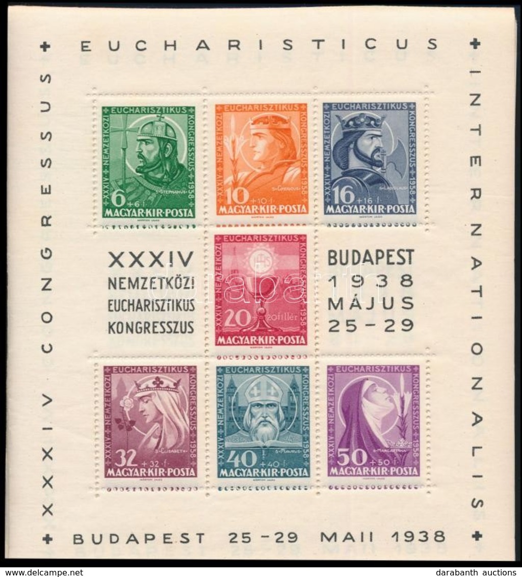 ** 1938 11 Db Vegyes Min?ség? Eucharisztikus Blokk (110.000) - Other & Unclassified