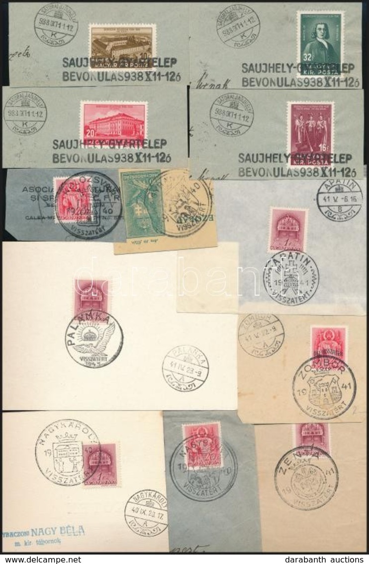 1937-1941 15 Db Visszatért Küldemény, Kivágás Ill. Lap - Andere & Zonder Classificatie