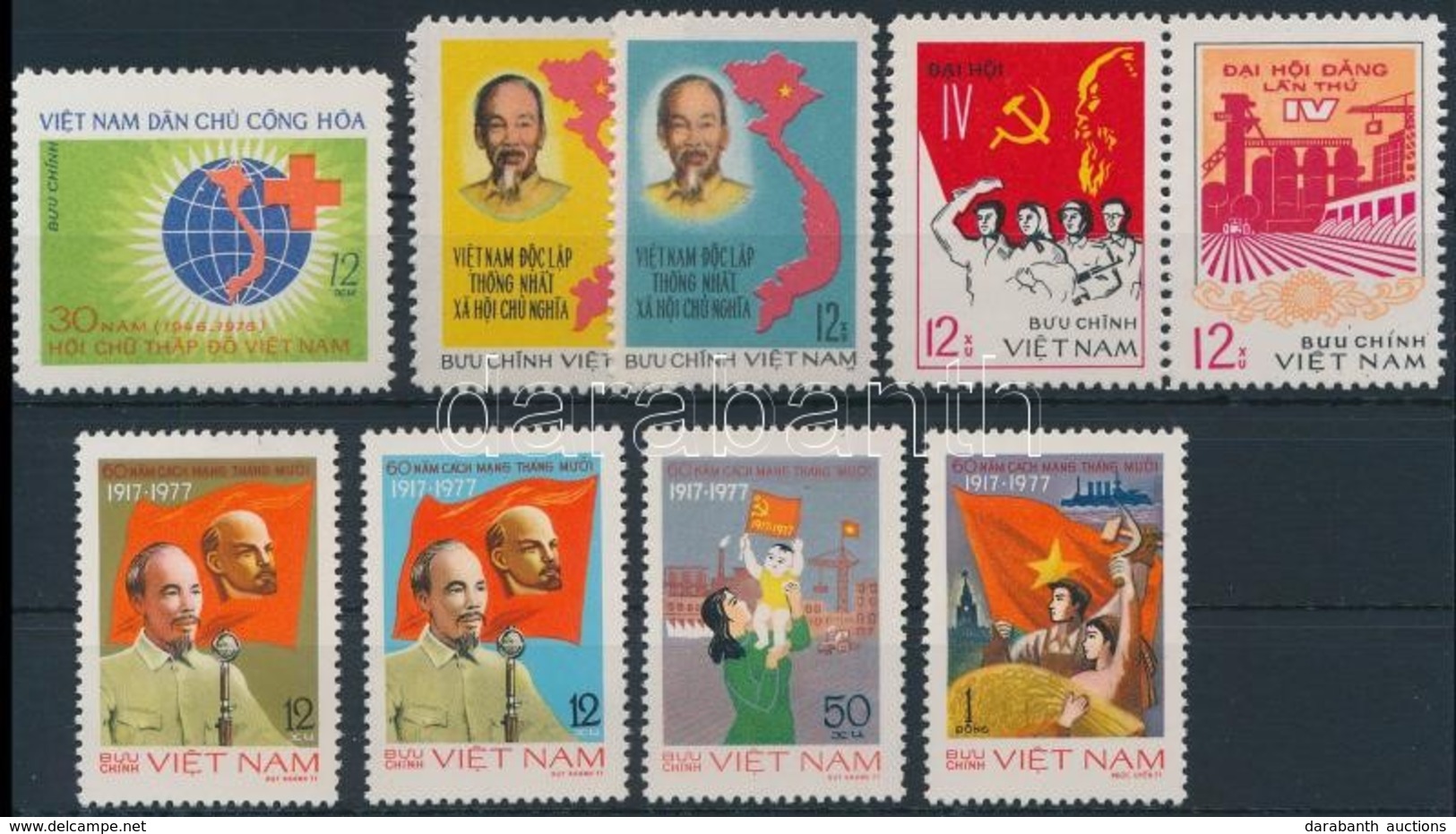 ** Vietnam 1976-1977 3 Db Sor + 1 Bélyeg - Andere & Zonder Classificatie