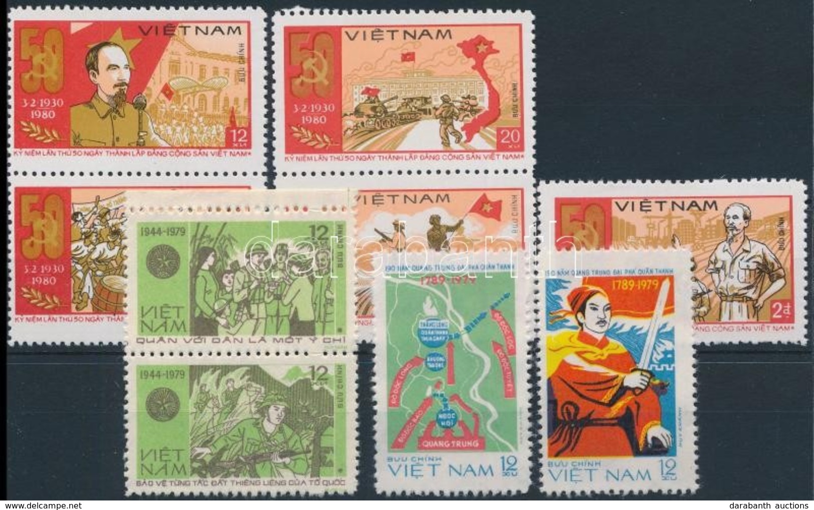 ** Vietnam 1979-1980 Harc Motívum 3 Db Klf Sor - Sonstige & Ohne Zuordnung