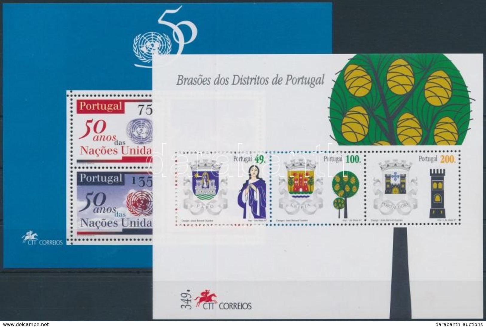 ** Portugália 1995-1997 4 Klf Blokk Mi 106, 107, 115, 129 2 Db Stecklapon - Autres & Non Classés