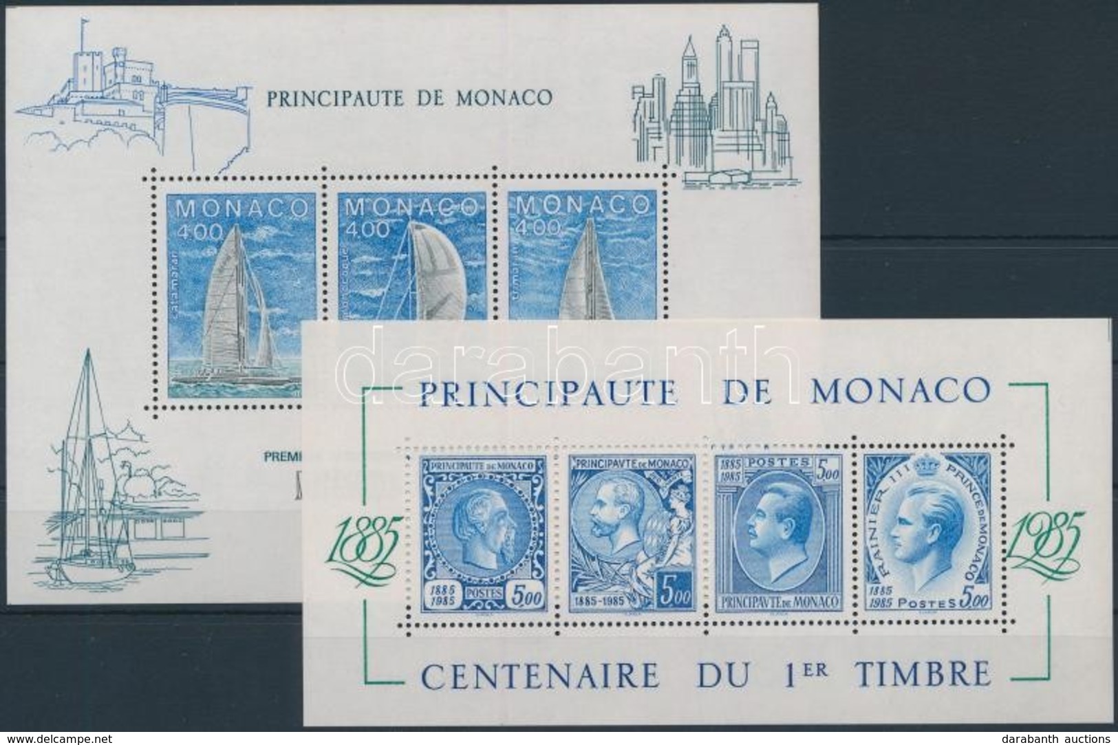 ** Monaco 1984-1985 4 Klf Blokk Mi 27, 31, 33, 30 - Autres & Non Classés