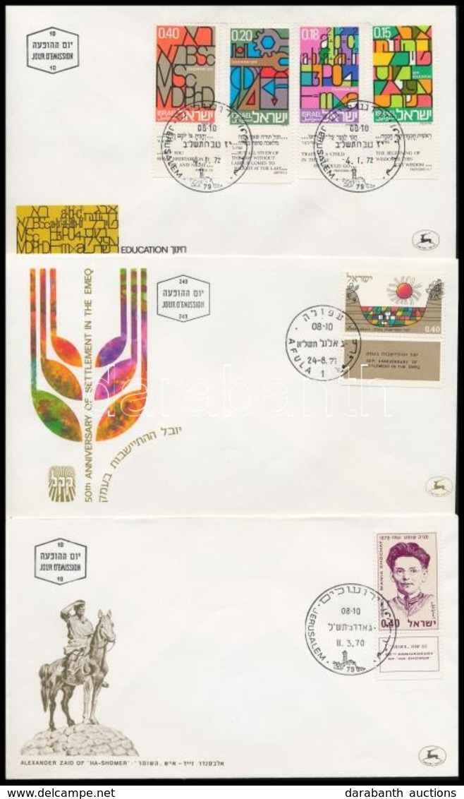 Izrael 1970-1978 9 Db Klf Tabos FDC - Andere & Zonder Classificatie