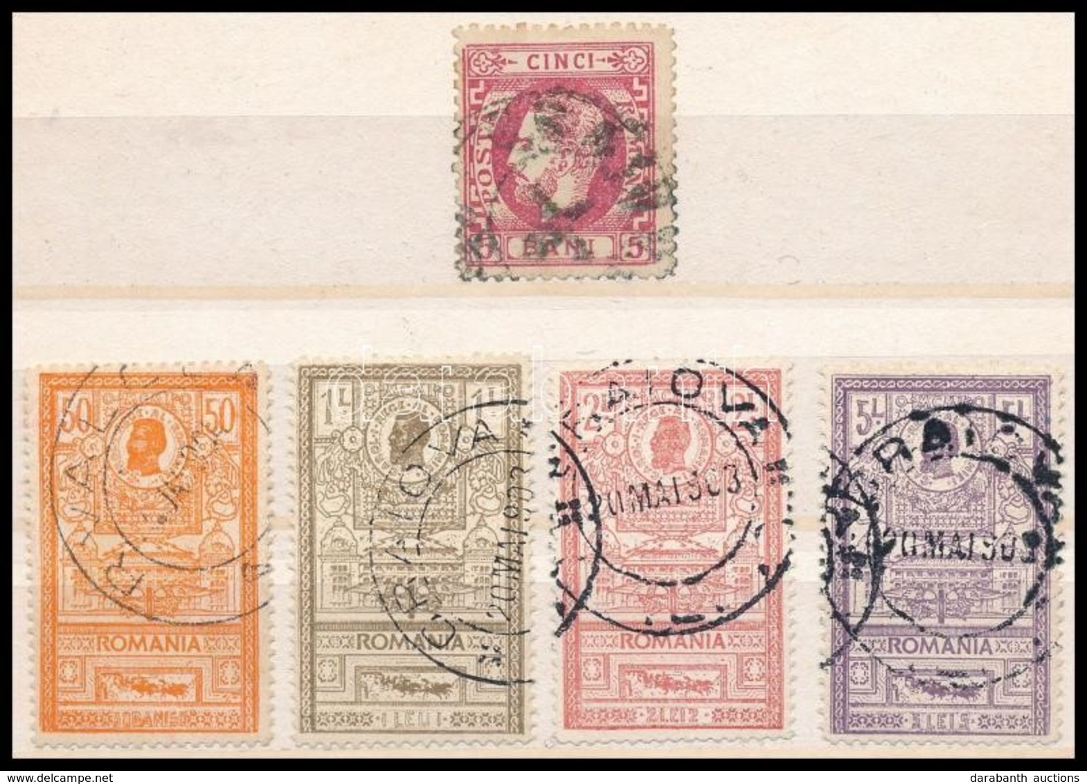 O Románia 1872-1903 Mi 32 A + 157-160 (Mi EUR 350,-) - Andere & Zonder Classificatie