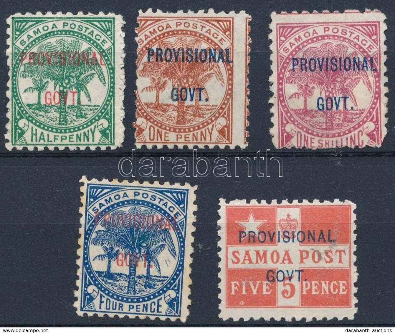 (*) * Samoa 1899 5 Db Bélyeg PROVISINAL GOVT. Felülnyomással - Autres & Non Classés