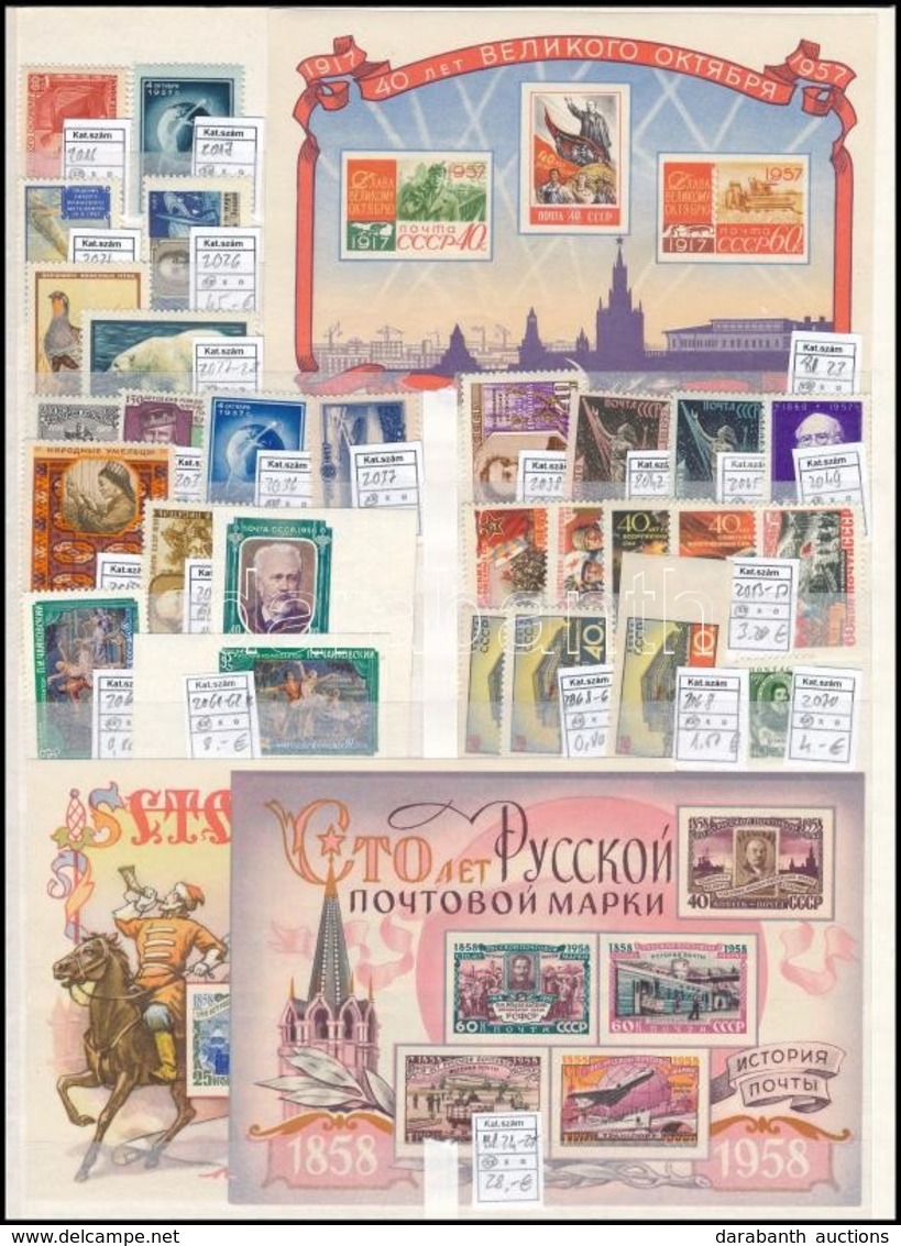 ** Szovjetunió 1957-1959 13 Klf Sor + 42 Bélyeg + 4 Blokk A/4 Berakólapon (Mi EUR 241,40) - Autres & Non Classés