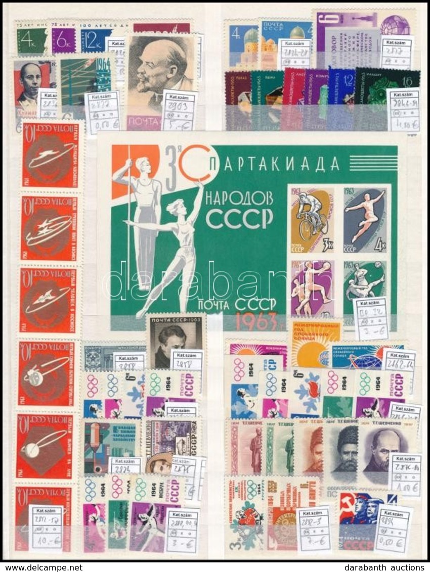 ** Szovjetunió 1963-1964 19 Klf Sor + 20 Bélyeg + 3 Blokk A/4 Berakólapon (Mi EUR 125,10) - Autres & Non Classés