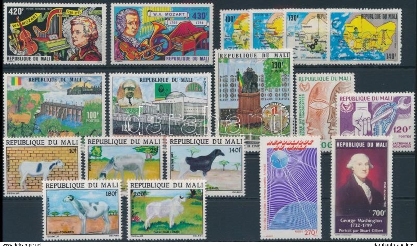 ** Mali 1980-1982 5 Klf Sor + 2 Db Bélyeg - Andere & Zonder Classificatie