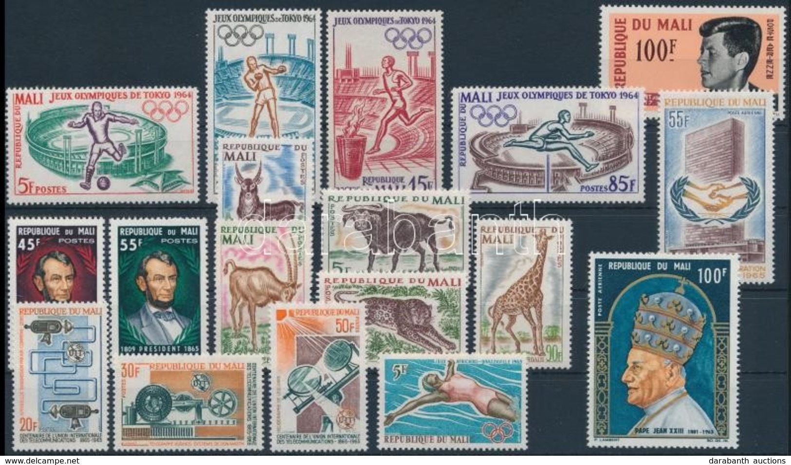 ** Mali 1964-1965 4 Db Sor + 4 Db Bélyeg - Sonstige & Ohne Zuordnung