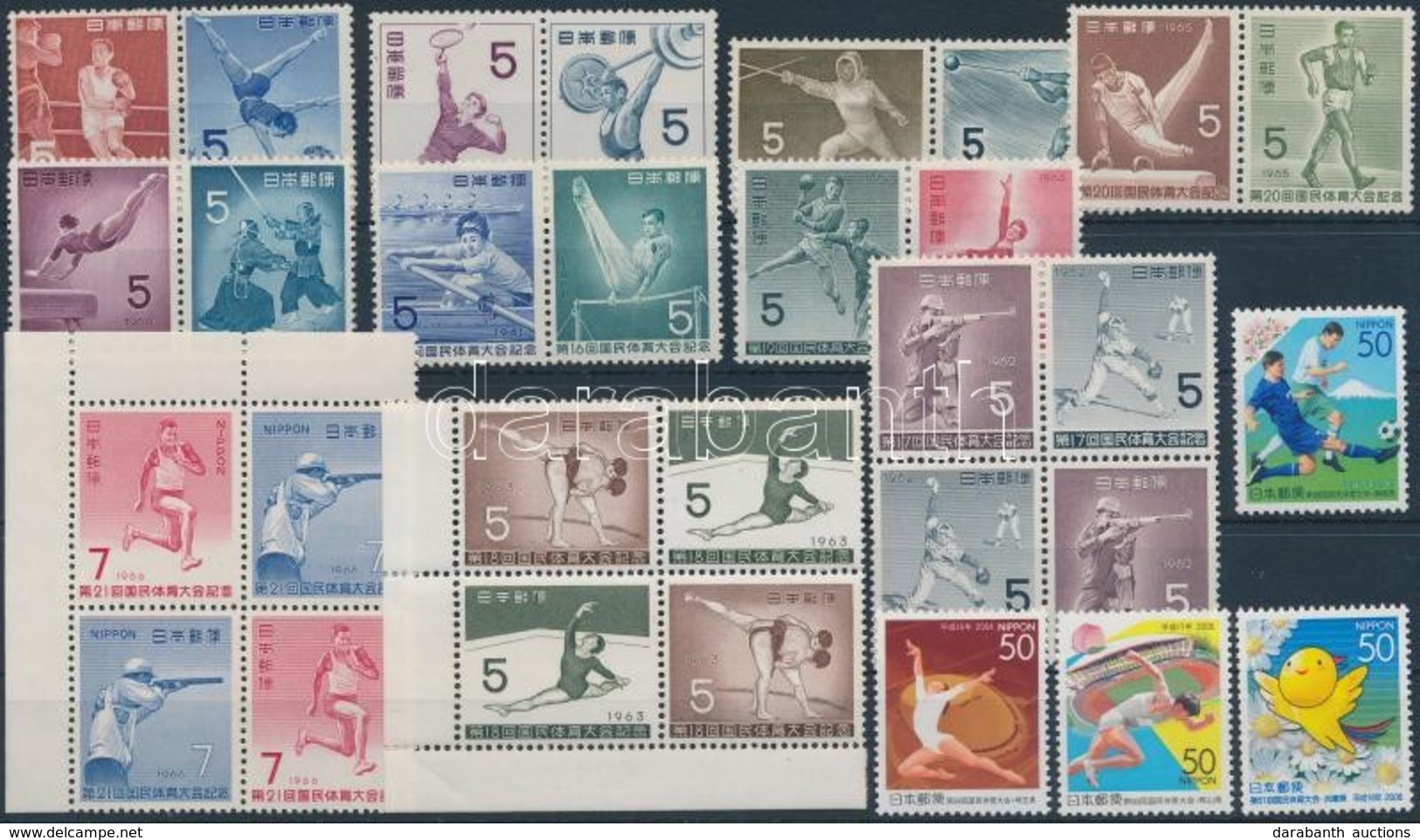 ** Japán 1957-2006 Sport Motívum 4 Db Bélyeg + 10 Sor - Autres & Non Classés