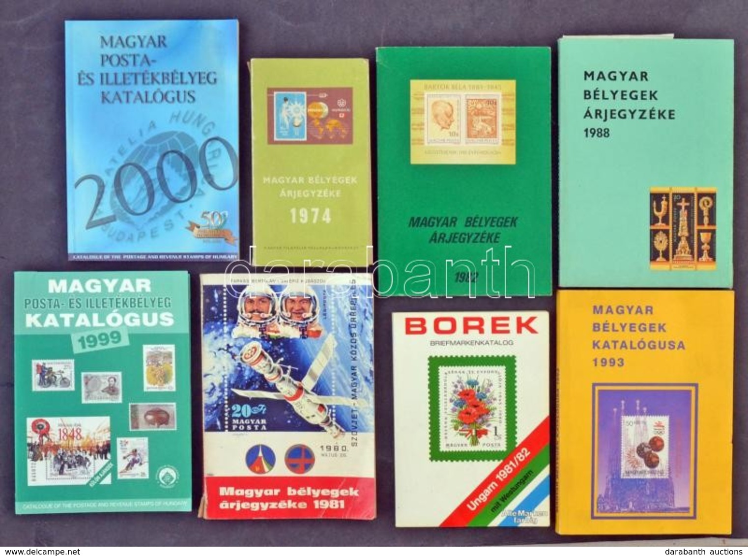 11 Db Katalógusok: Magyar Bélyegek árjegyzéke (1974, 1981, 1982, 1988), Borek, Zumstein, Magyar Bélyeg Katalógus (1993 2 - Autres & Non Classés