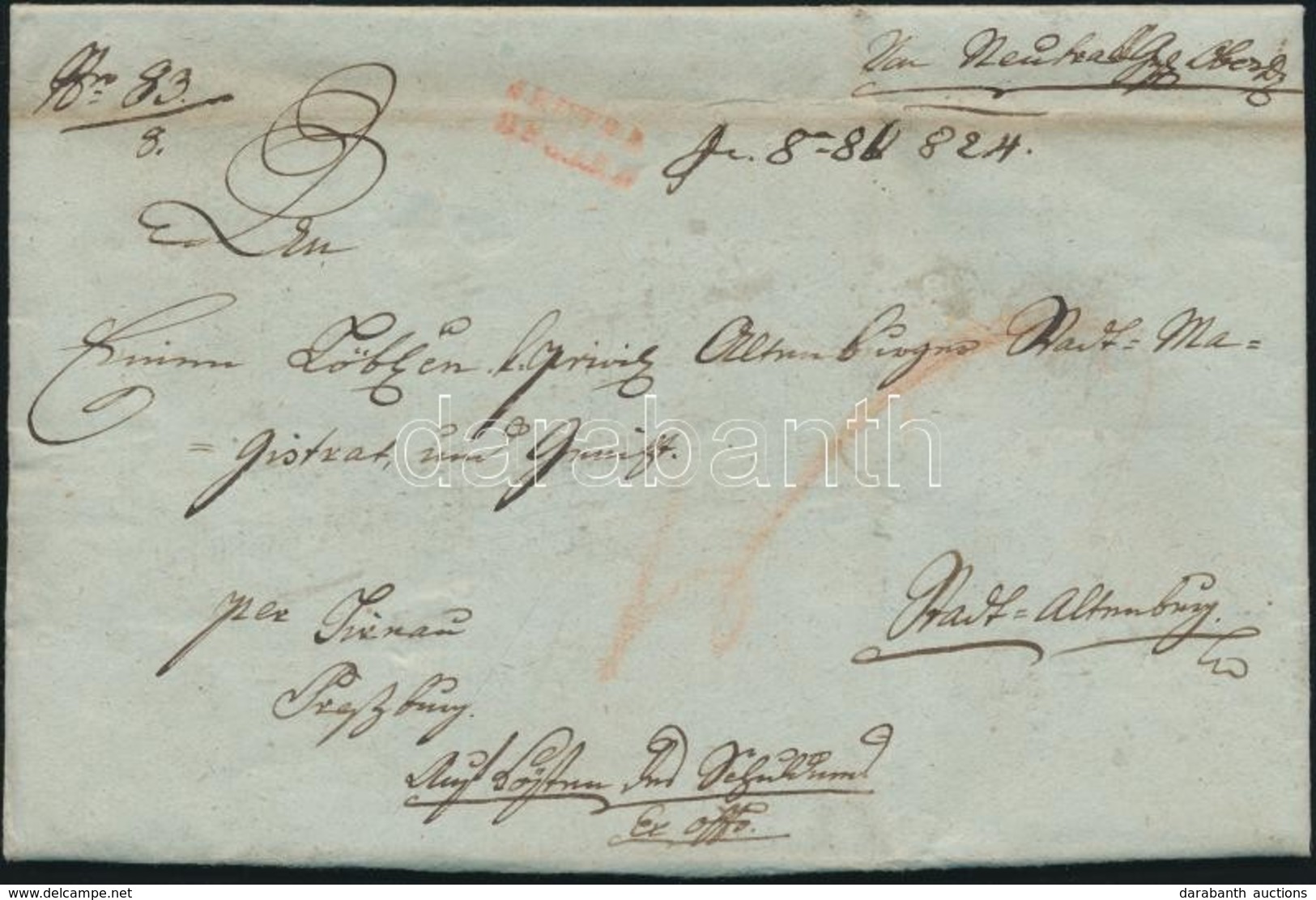 1824 Ex Offo Piros / Red 'NEUTRA / UNGARN' - Andere & Zonder Classificatie