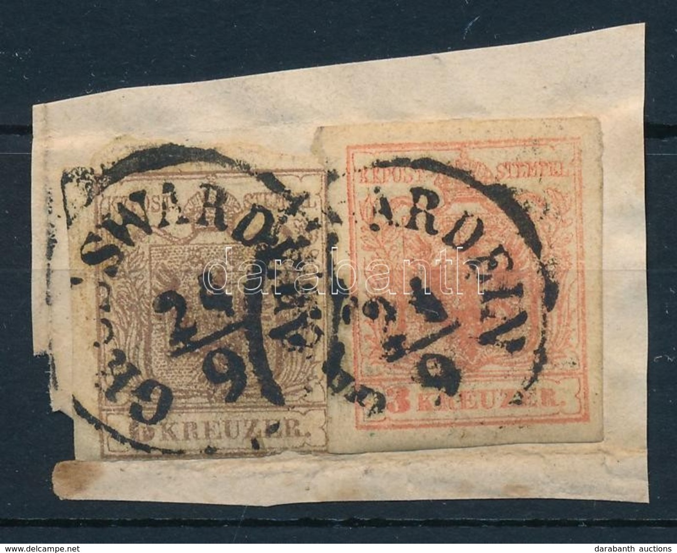 1850 3kr + 6kr ,,GROSSWARDEIN' - Andere & Zonder Classificatie