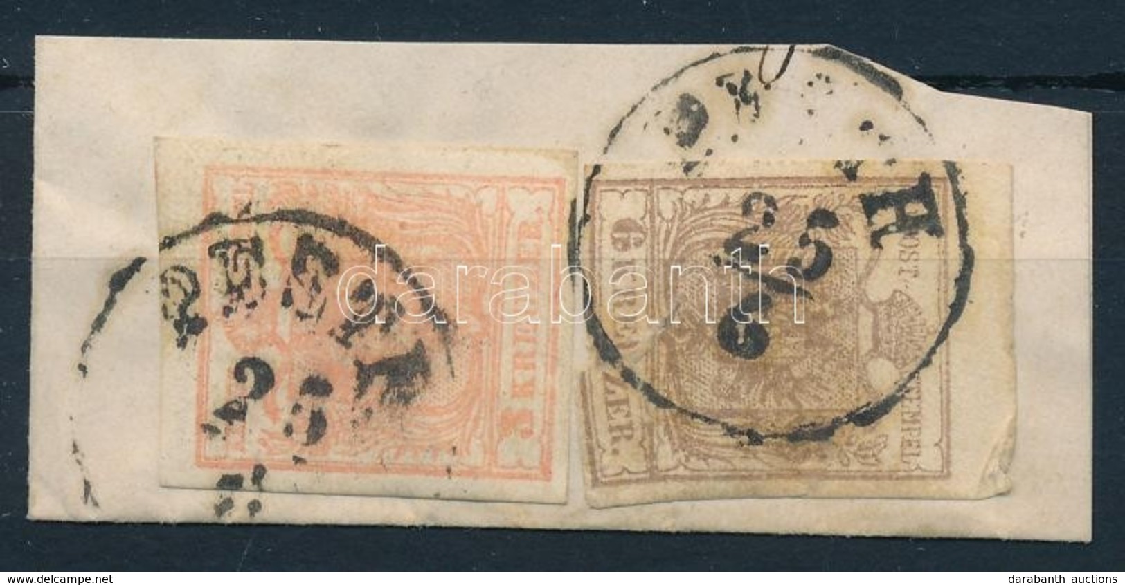 1850 3kr + 6kr ,,PESTH' - Altri & Non Classificati