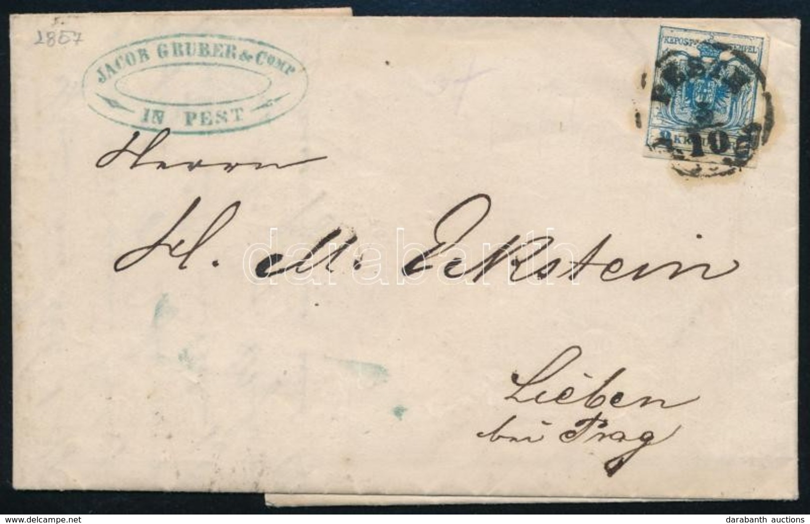 1857 9kr Levélen ,,PESTH' - Sonstige & Ohne Zuordnung